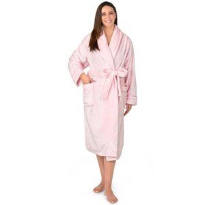 Womens Luxury Robe Fleece Soft Fluffy Bathrobe Plush Cozy Long Spa Loungewear